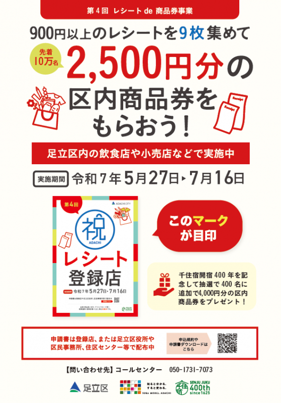 2025年】足立区レシートde商品券のやり方｜いくら得する？申込方法 