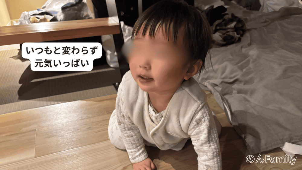 1歳児 下痢中でも元気に過ごす様子（旅行中の体験談）