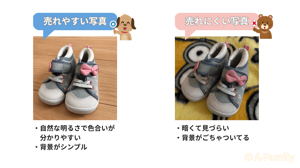 メルカリで売れやすい写真と売れにくい写真の比較|明るさと背景の違いで売れやすさが変わる例